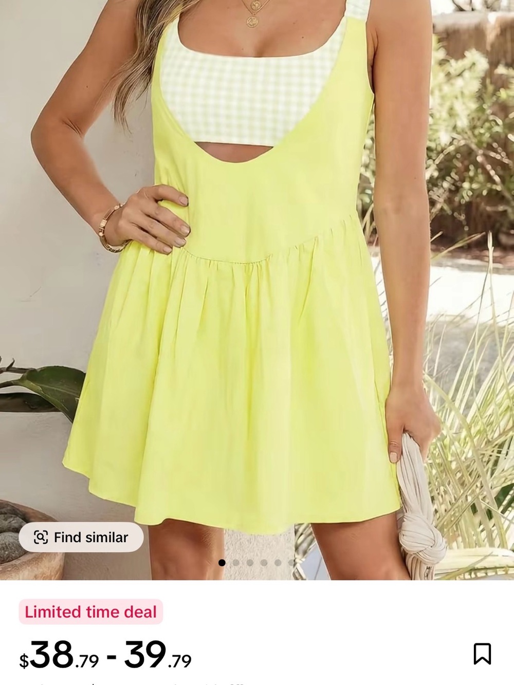 Yellow Gingham Sundress with Cutout Detail & jumpsuit